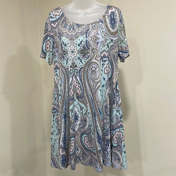 NWOT Pink Coconut Paisley Dress with pockets.  Size M medium 8/10 - Picture 1 of 8